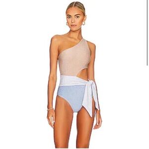Beach Riot One Piece - Beige and Light Blue